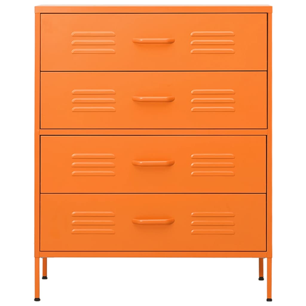 vidaXL Komoda se zásuvkami oranžová 80 x 35 x 101,5 cm ocel
