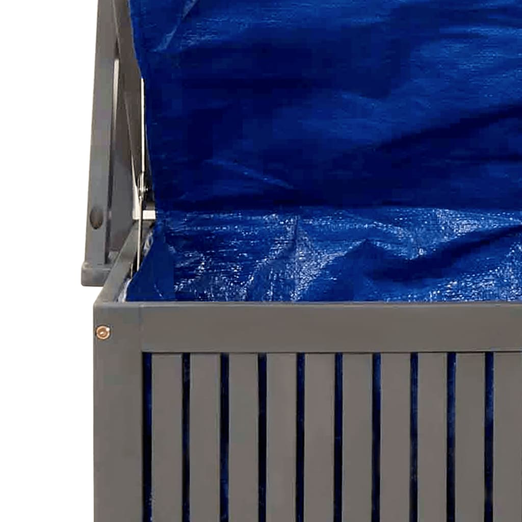 vidaXL Úložný box s treláží šedý 99x50x160 cm masivní akáciové dřevo