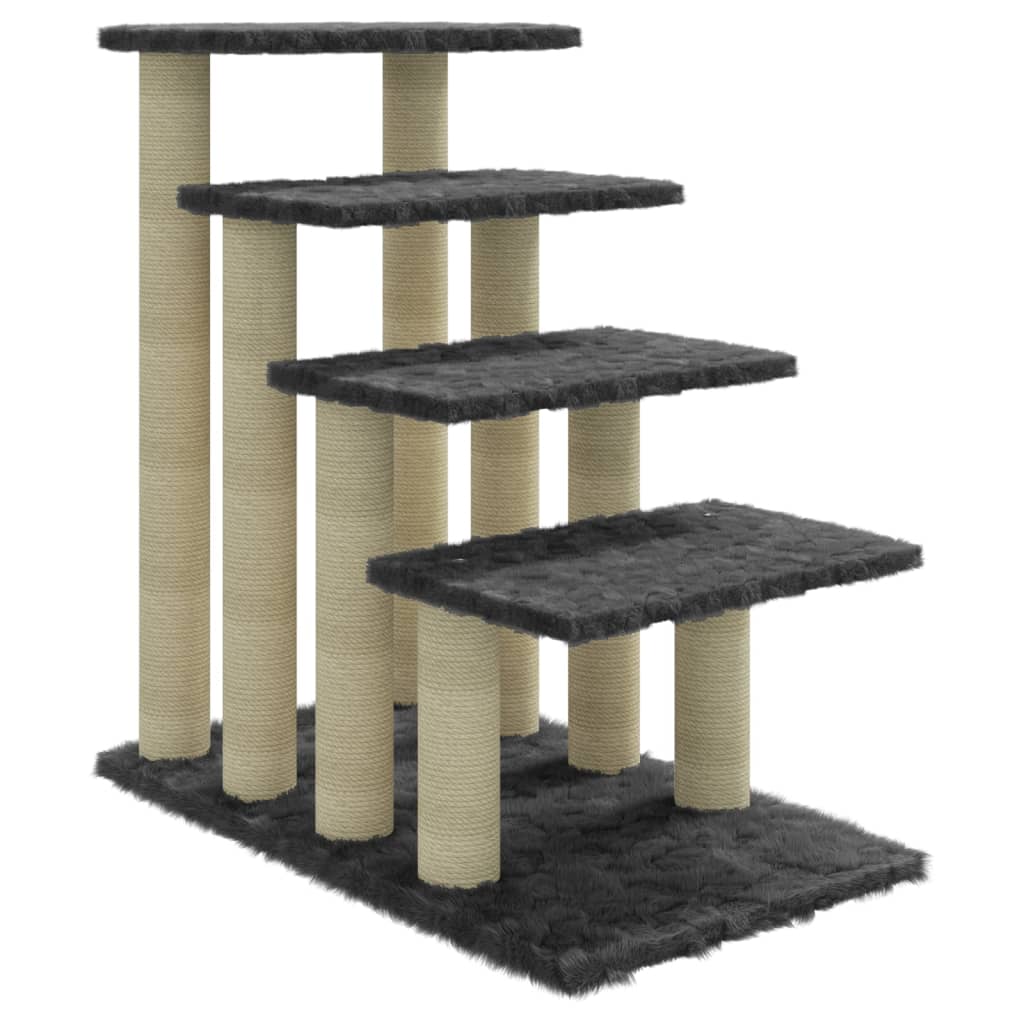 vidaXL Škrabadlo pro kočky se sisalovými sloupky tmavě šedé 63 cm