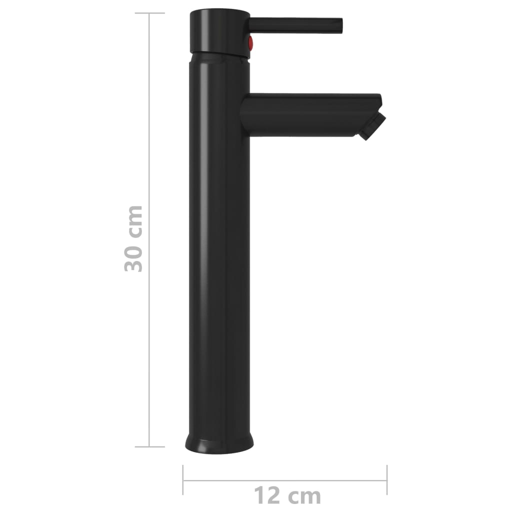 vidaXL Koupelnová směšovací baterie černá 12 x 30 cm