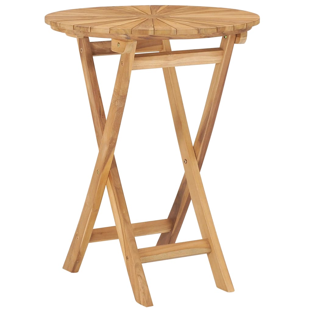 vidaXL Skládací zahradní stolek Ø 60 cm masivní teakové dřevo