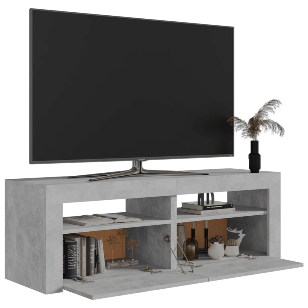 vidaXL TV skříňka s LED osvětlením betonově šedá 120 x 35 x 40 cm