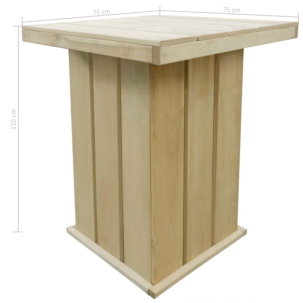 vidaXL Barový stůl 75 x 75 x 110 cm impregnované borové dřevo