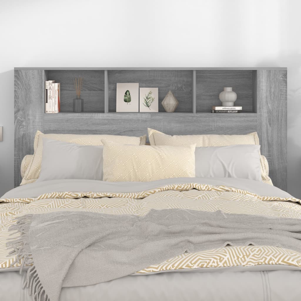 vidaXL Čelo postele s úložným prostorem šedé sonoma 160x18,5x104,5 cm