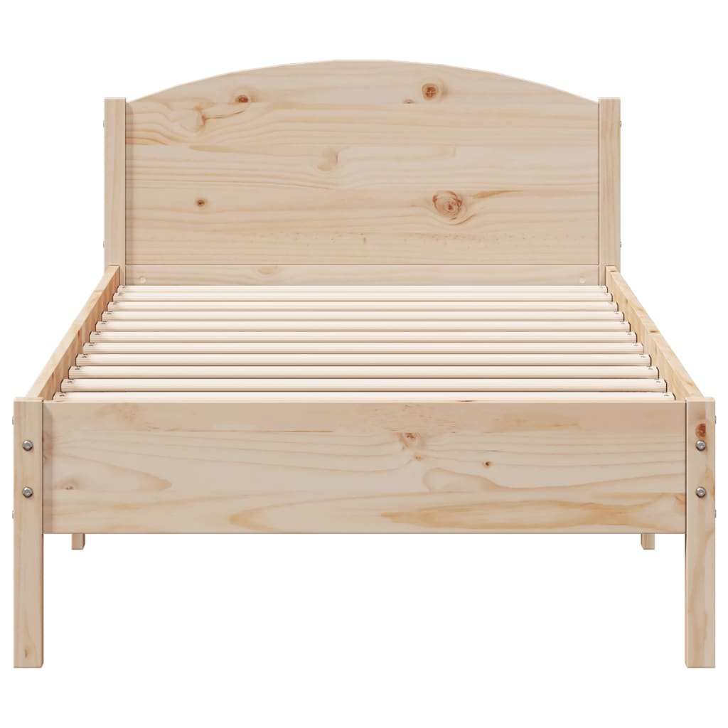 vidaXL Rám postele s čelem 90 x 200 cm masivní borové dřevo
