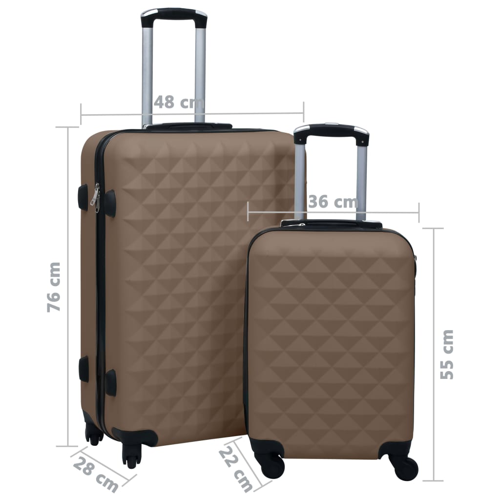 vidaXL Sada skořepinových kufrů na kolečkách 2 ks hnědá ABS