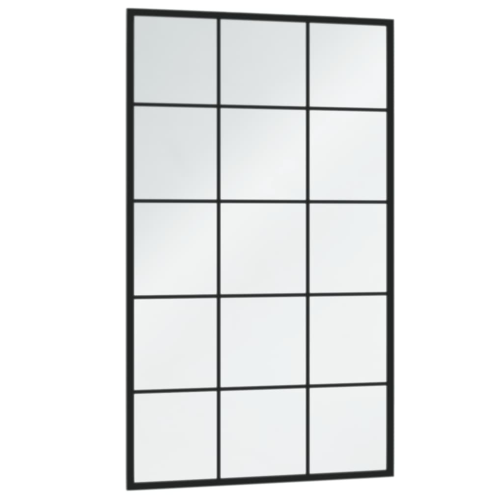 vidaXL Nástěnné zrcadlo černé 100 x 60 cm kov
