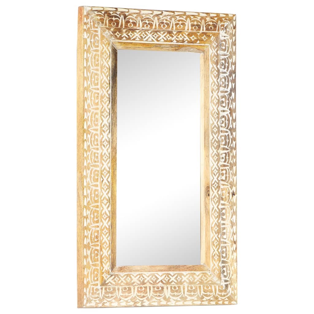 vidaXL Ručně vyřezávané zrcadlo 80 x 50 x 2,6 cm masivní mangovník