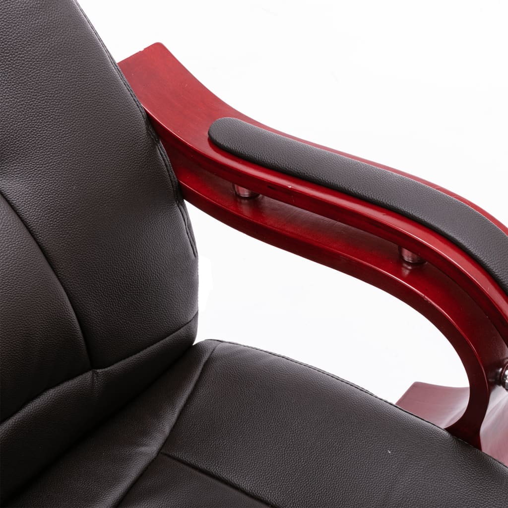 vidaXL Masážní kancelářská židle hnědá pravá kůže