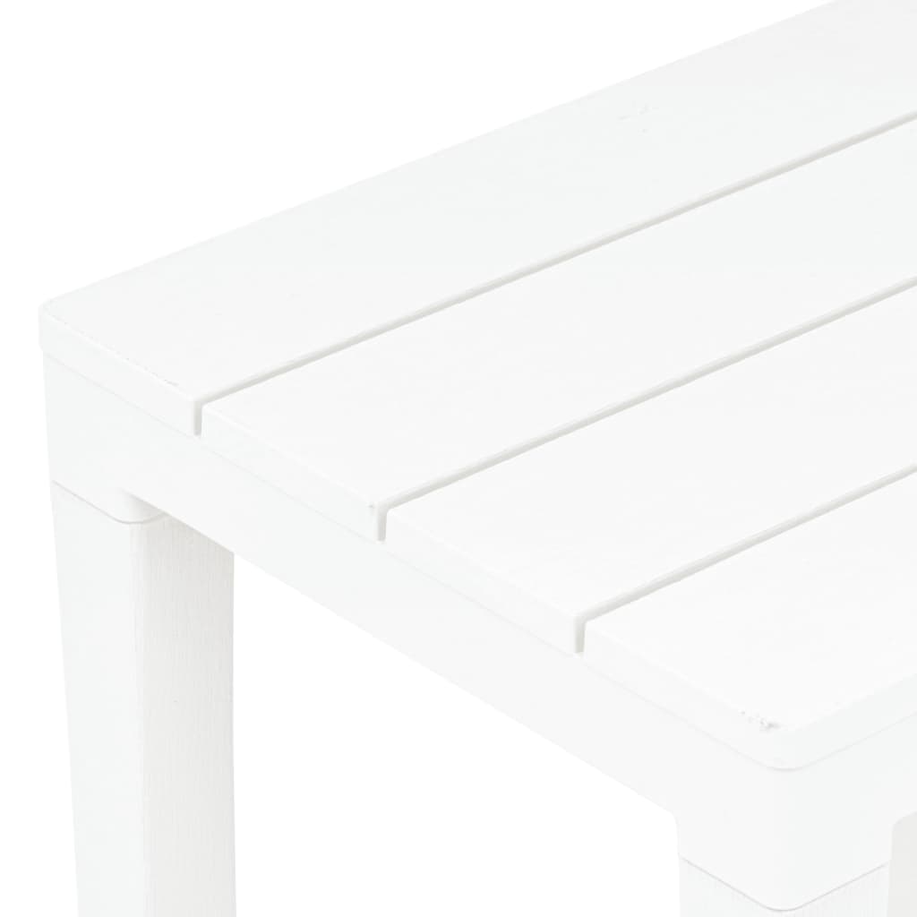vidaXL Zahradní stůl se 2 lavicemi plast bílý