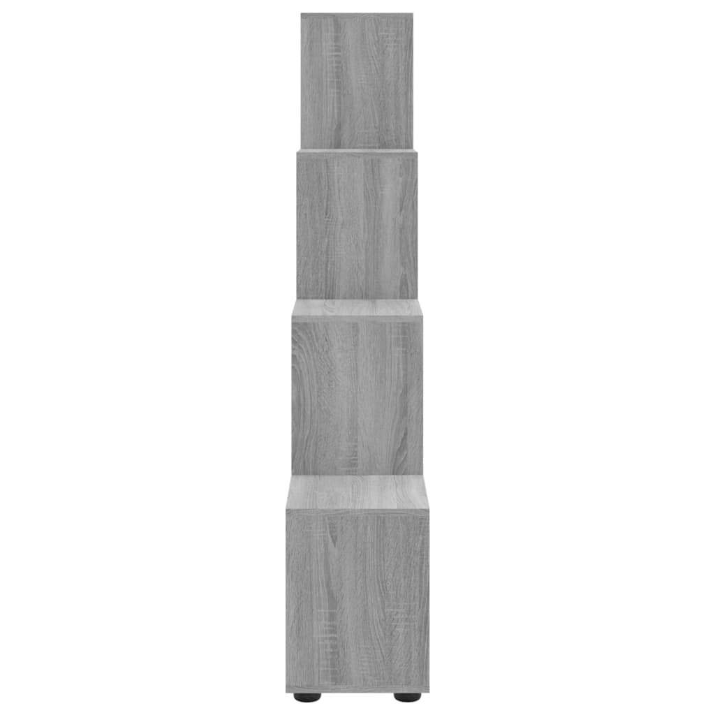 vidaXL Schodová knihovna šedá sonoma 142 cm kompozitní dřevo