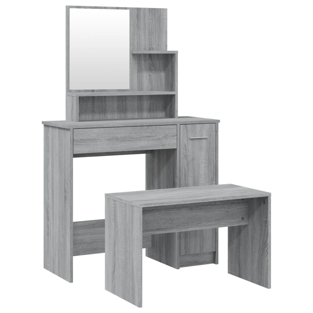 vidaXL Toaletní stolek sada šedý sonoma 86,5 x 35 x 136 cm