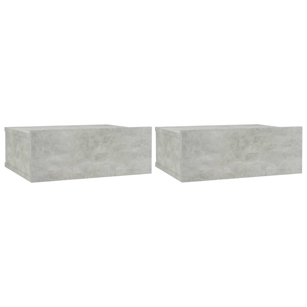 vidaXL Nástěnné noční stolky 2 ks betonově šedé 40x30x15cm dřevotříska