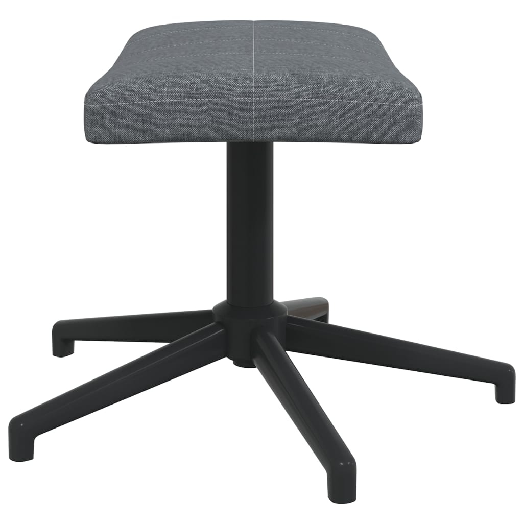 vidaXL Relaxační křeslo se stoličkou tmavě šedé textil