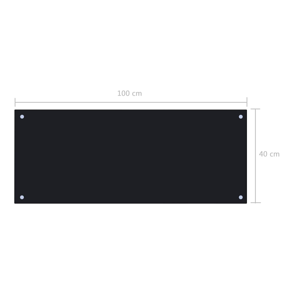 vidaXL Kuchyňský panel černý 100 x 40 cm tvrzené sklo