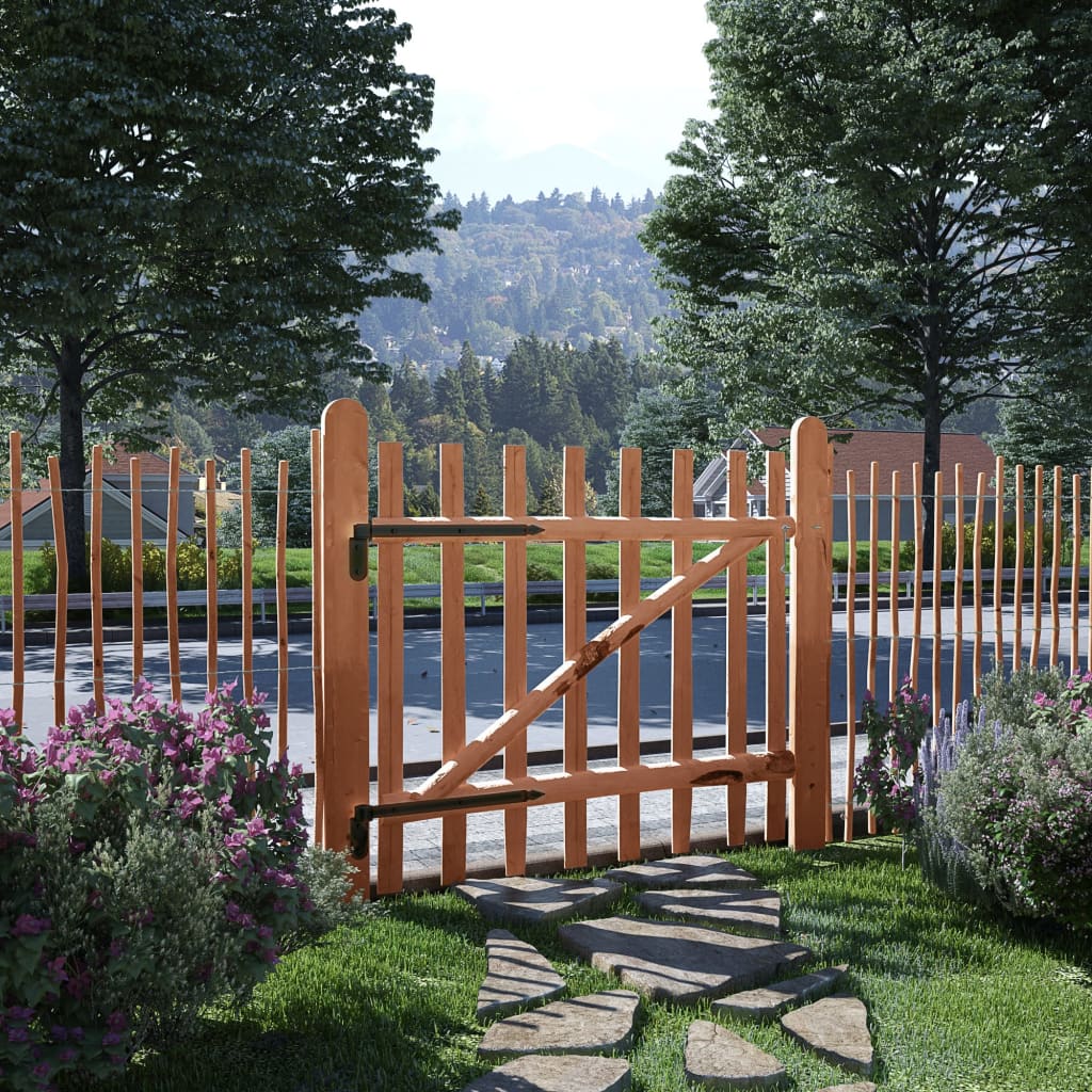 vidaXL Zahradní branka impregnované lískové dřevo 100 x 90 cm