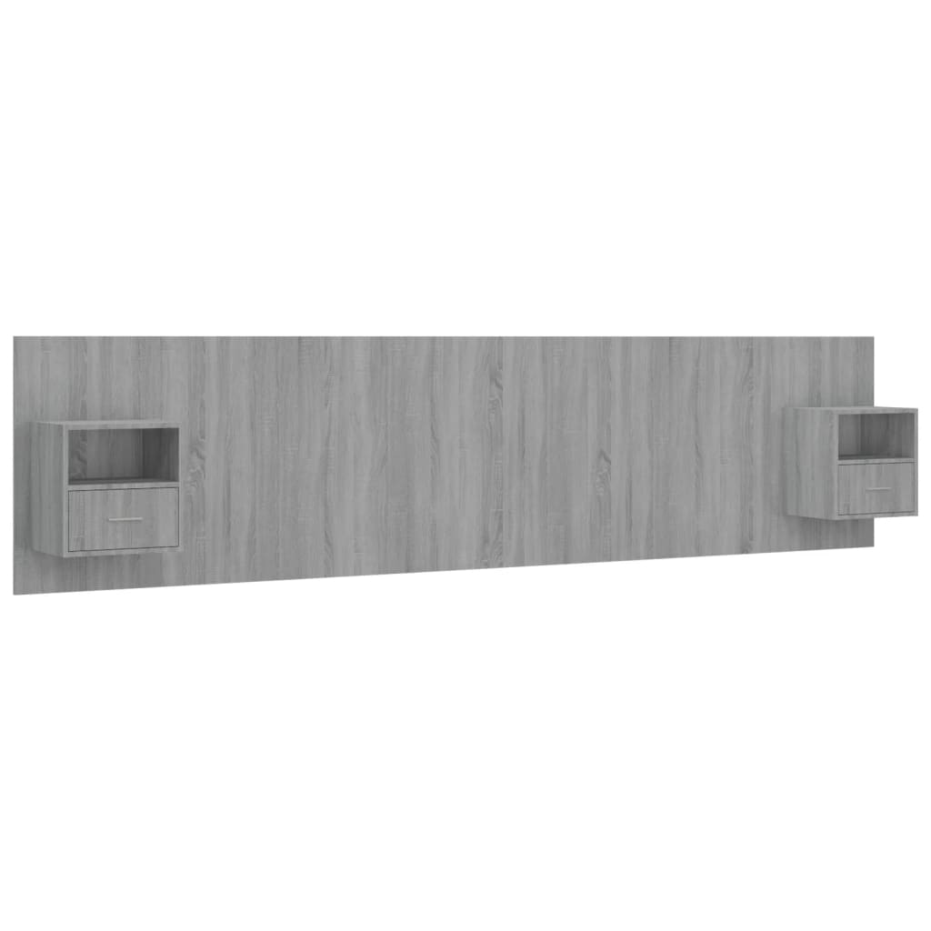 vidaXL Čelo postele se skříňkami šedé sonoma kompozitní dřevo
