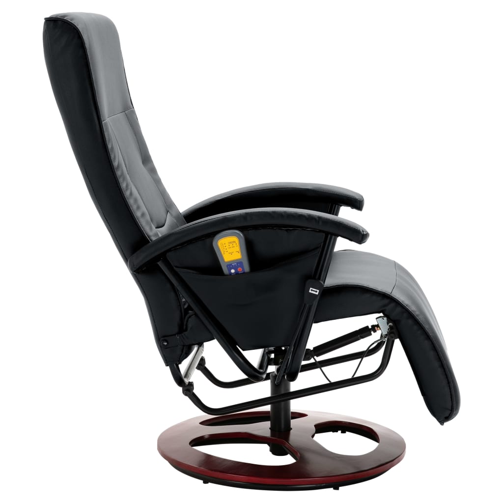 vidaXL Masážní křeslo černé umělá kůže