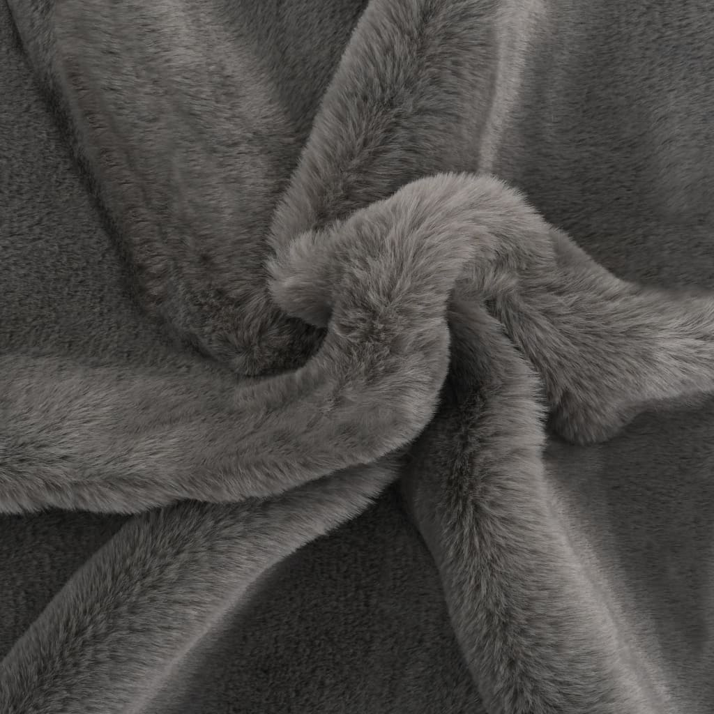 vidaXL Přehoz 100 x 150 cm umělá králičí kožešina tmavě šedý