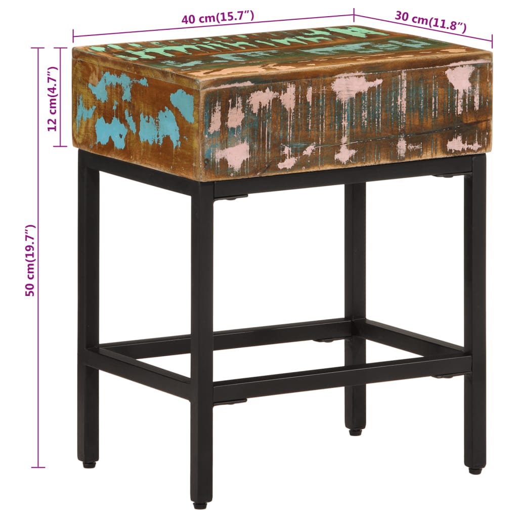 vidaXL Odkládací stolek 40 x 30 x 51 cm masivní recyklované dřevo