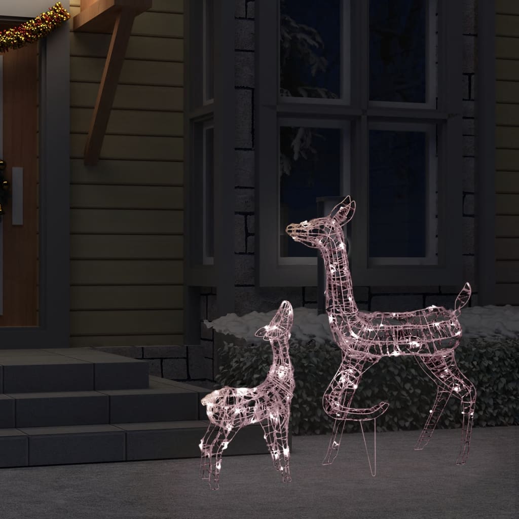 vidaXL Vánoční dekorace akrylová sobí rodinka 160 LED diod teplá bílá