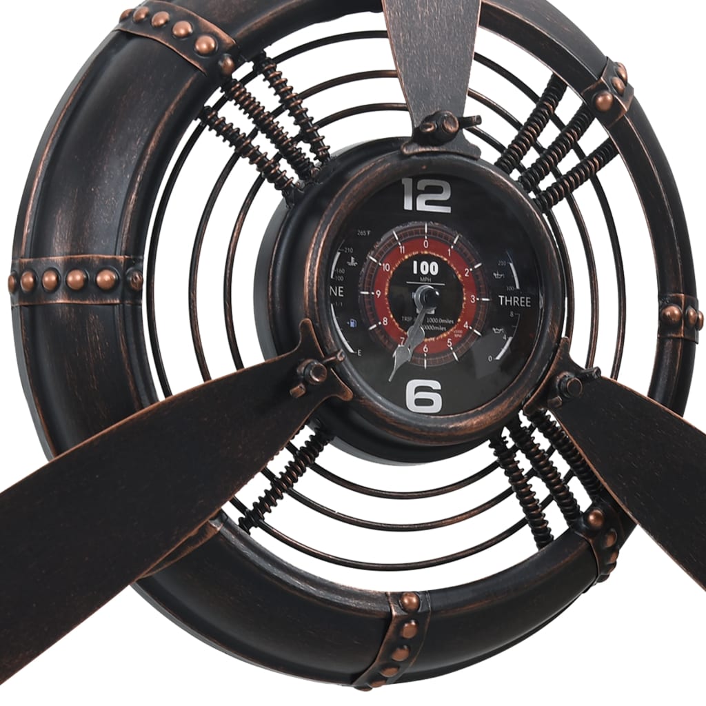 vidaXL Nástěnné hodiny černé 75,5 x 8 x 67 cm železo