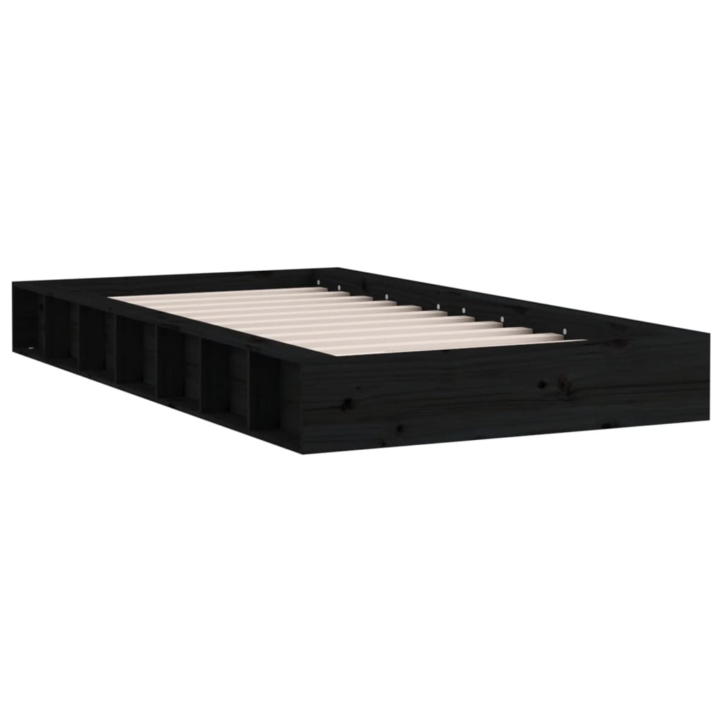vidaXL Rám postele černý 140 x 190 cm masivní dřevo