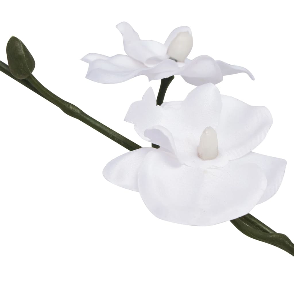 vidaXL Umělá rostlina orchidej s květináčem 30 cm bílá