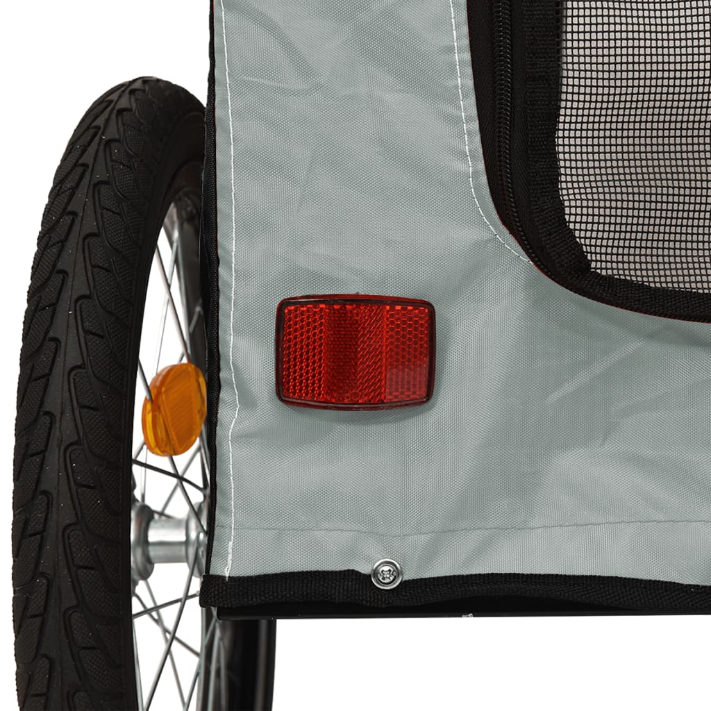 vidaXL Vozík za kolo pro psa černý a šedý oxfordská tkanina a železo