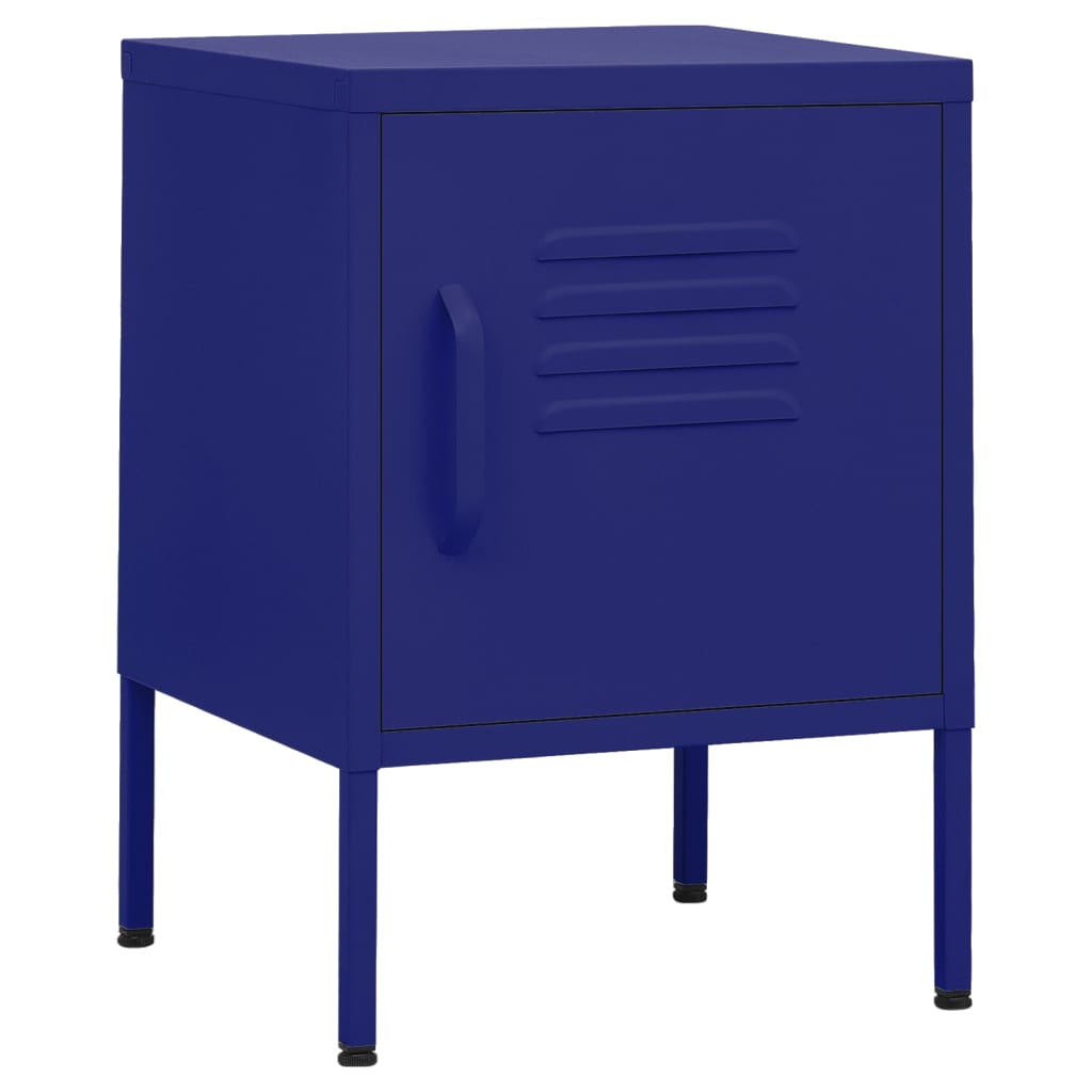 vidaXL Noční stolek námořnicky modrý 35 x 35 x 51 cm ocel