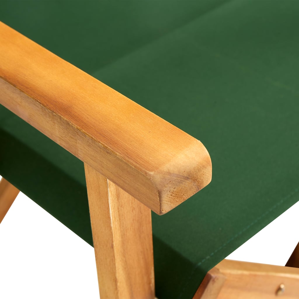vidaXL Režisérská židle masivní akáciové dřevo zelená