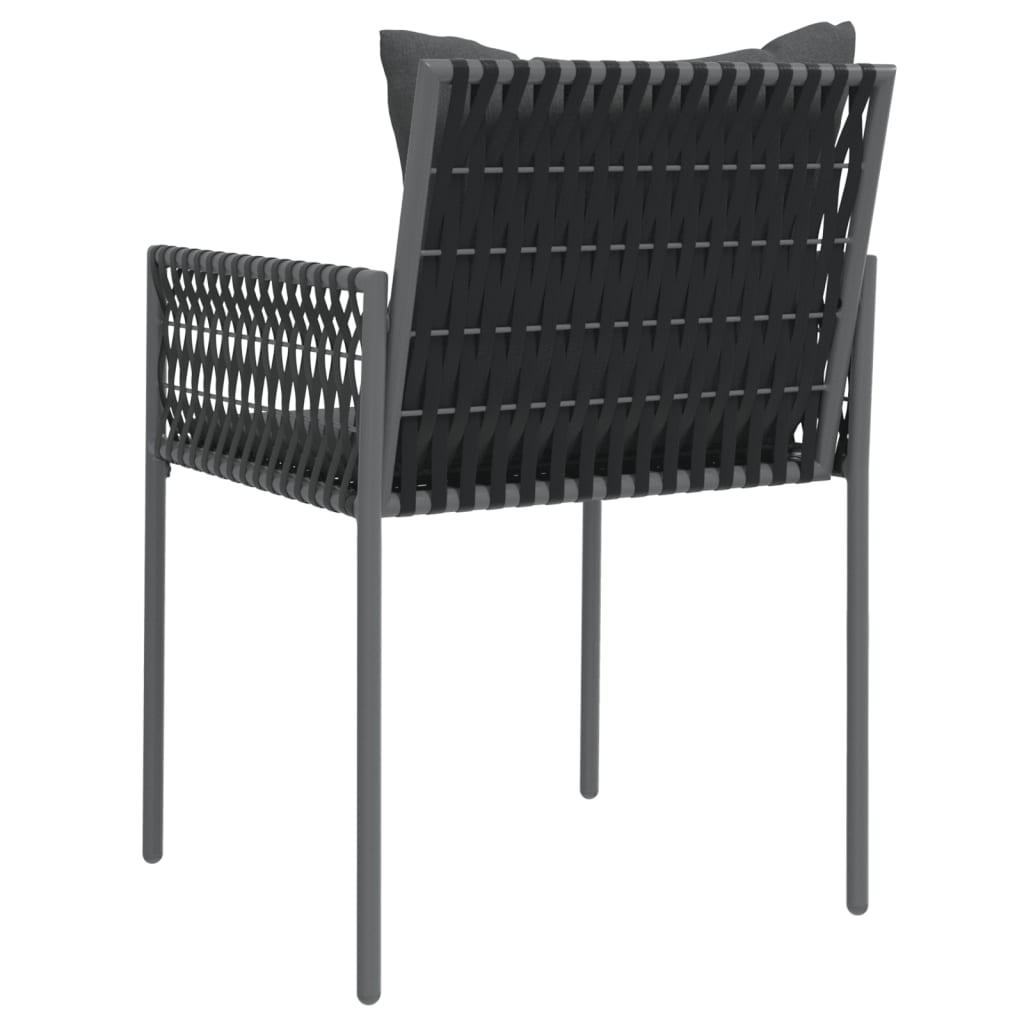 vidaXL Zahradní židle s poduškami 2 ks černé 54 x 61 x 83 cm polyratan