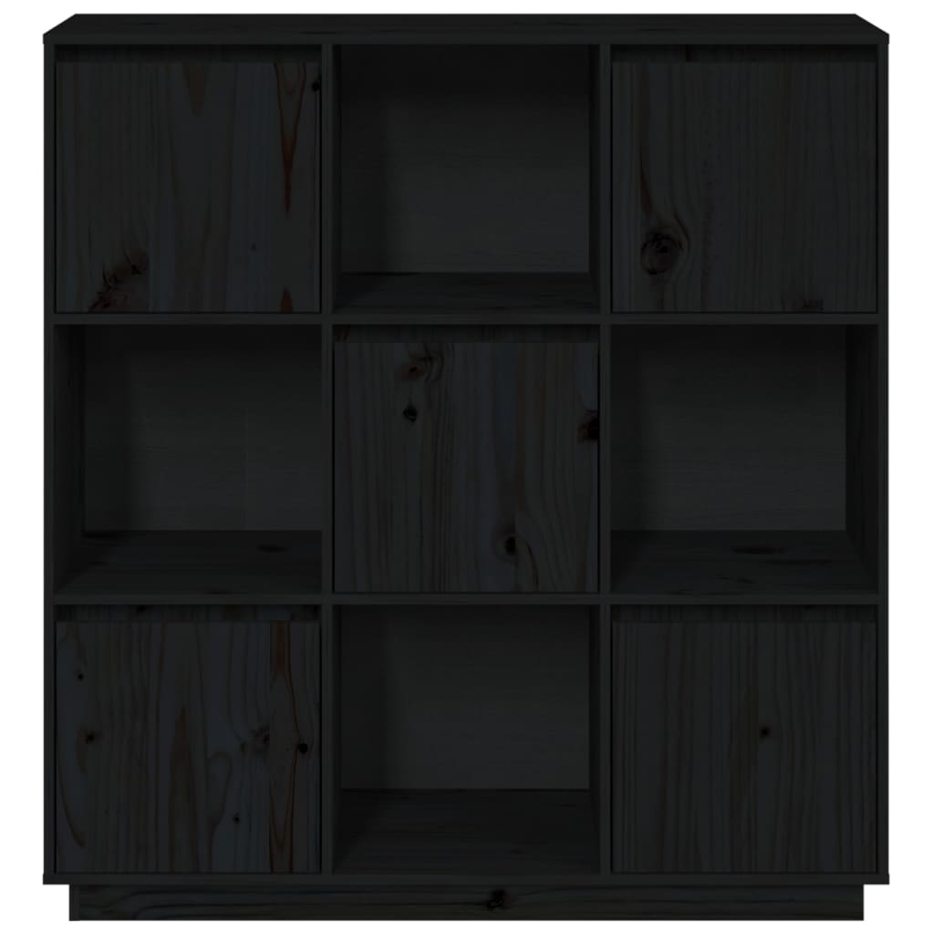 vidaXL Komoda černá 110,5 x 35 x 117 cm masivní borové dřevo