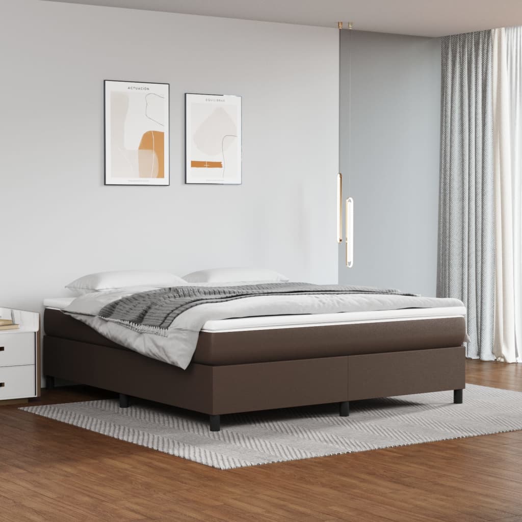 vidaXL Box spring postel s matrací hnědá 180x200 cm umělá kůže
