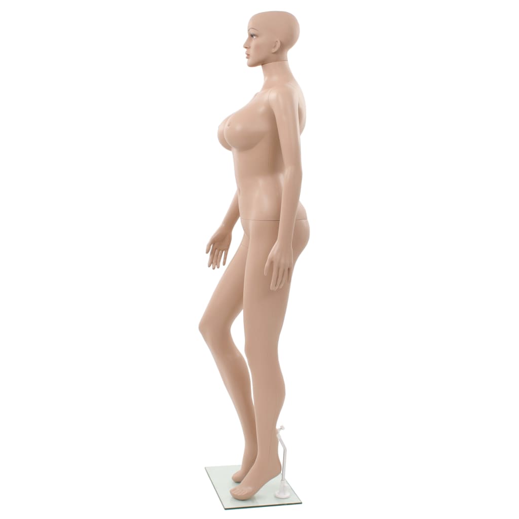 vidaXL Dámská figurína se skleněnou základnou béžová 180 cm