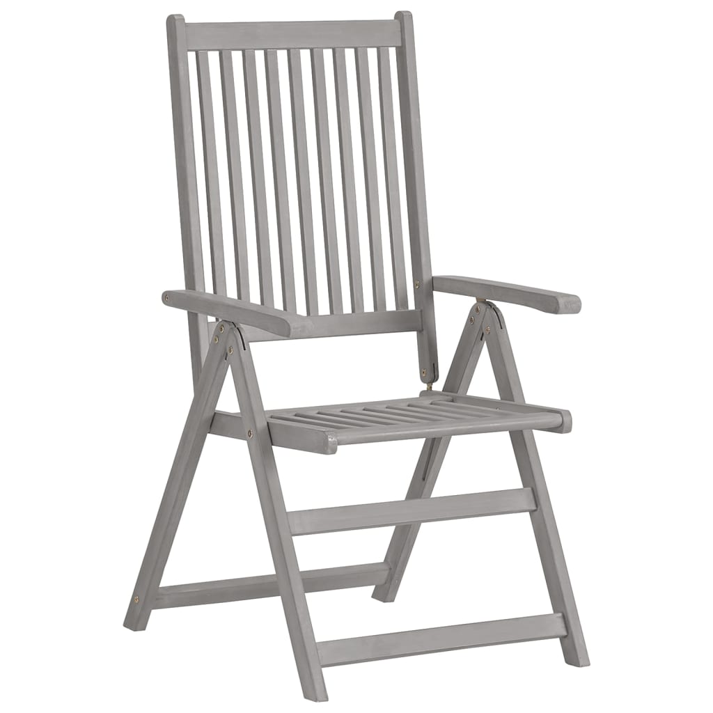 vidaXL Zahradní polohovací židle 8 ks šedé masivní akáciové dřevo