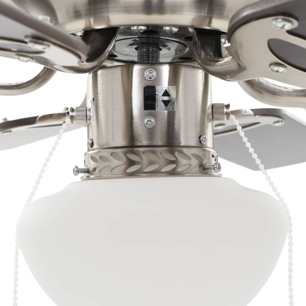 vidaXL Ozdobný stropní ventilátor se světlem 82 cm tmavě hnědý