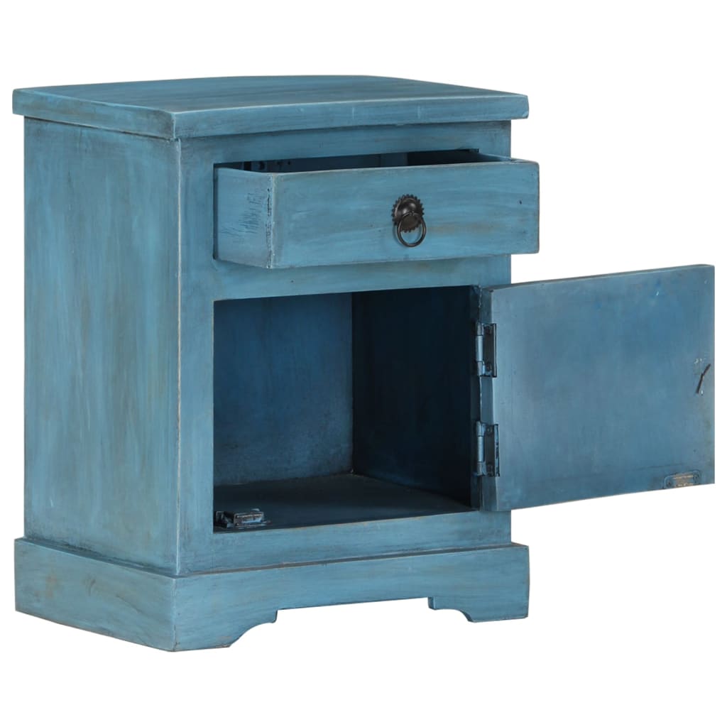 vidaXL Noční stolek masivní mangovníkové dřevo 40 x 30 x 50 cm modrý
