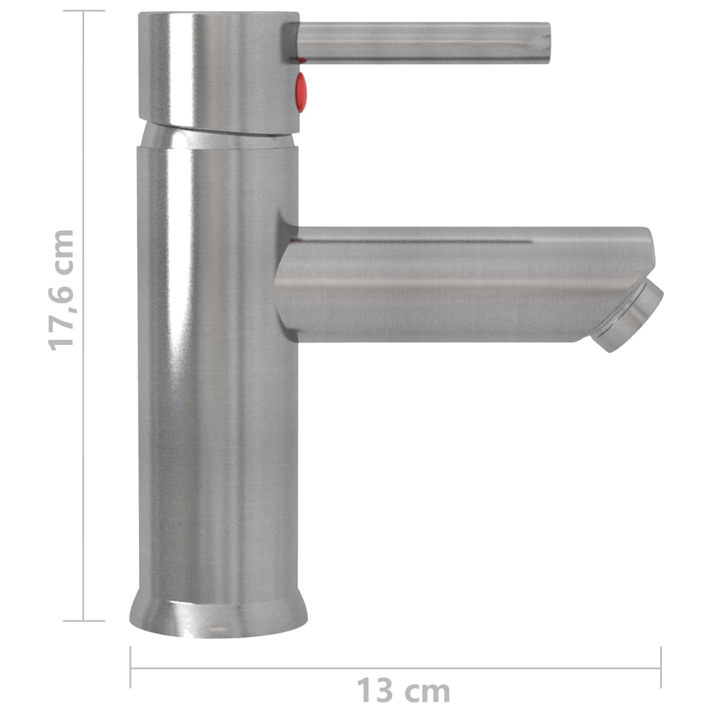vidaXL Koupelnová umyvadlová vodovodní baterie stříbrná 130 x 176 mm