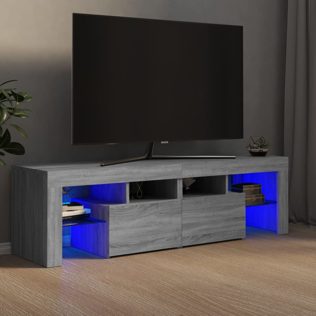 vidaXL TV skříňka s LED osvětlením šedá sonoma 140 x 36,5 x 40 cm