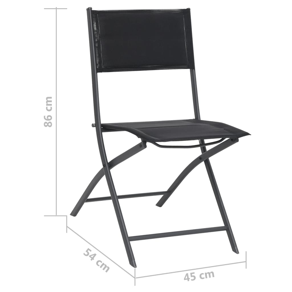 vidaXL Skládací zahradní židle 2 ks ocel a textilen
