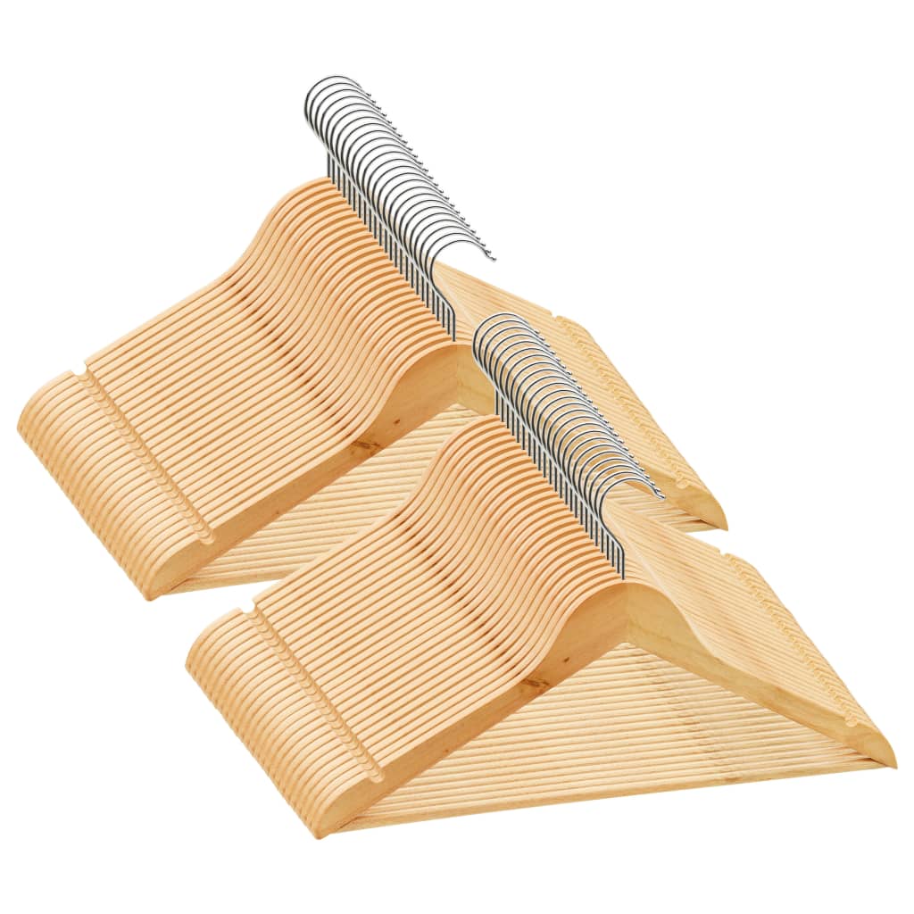 vidaXL 50 ks šatních ramínek protiskluzové tvrdé dřevo