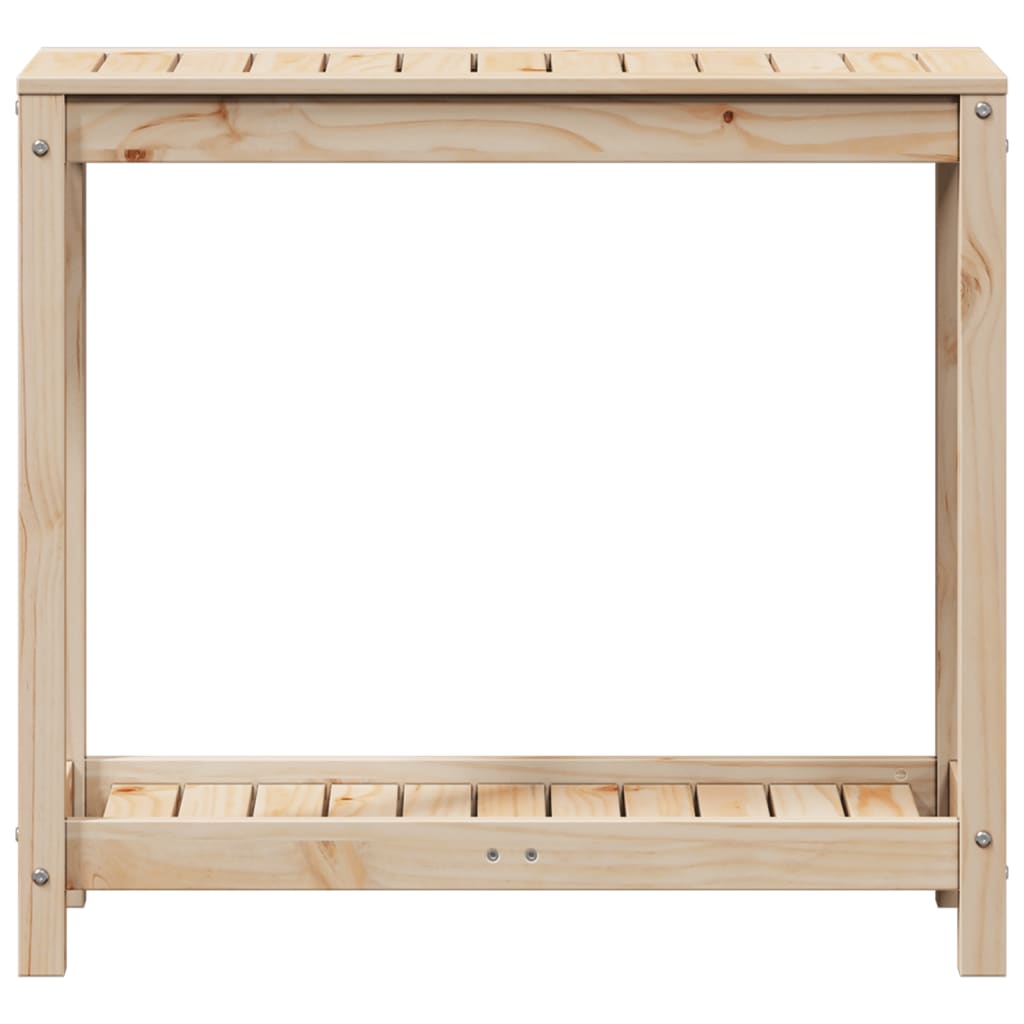 vidaXL Přesazovací stůl s policí 82,5x35x75 cm masivní borové dřevo