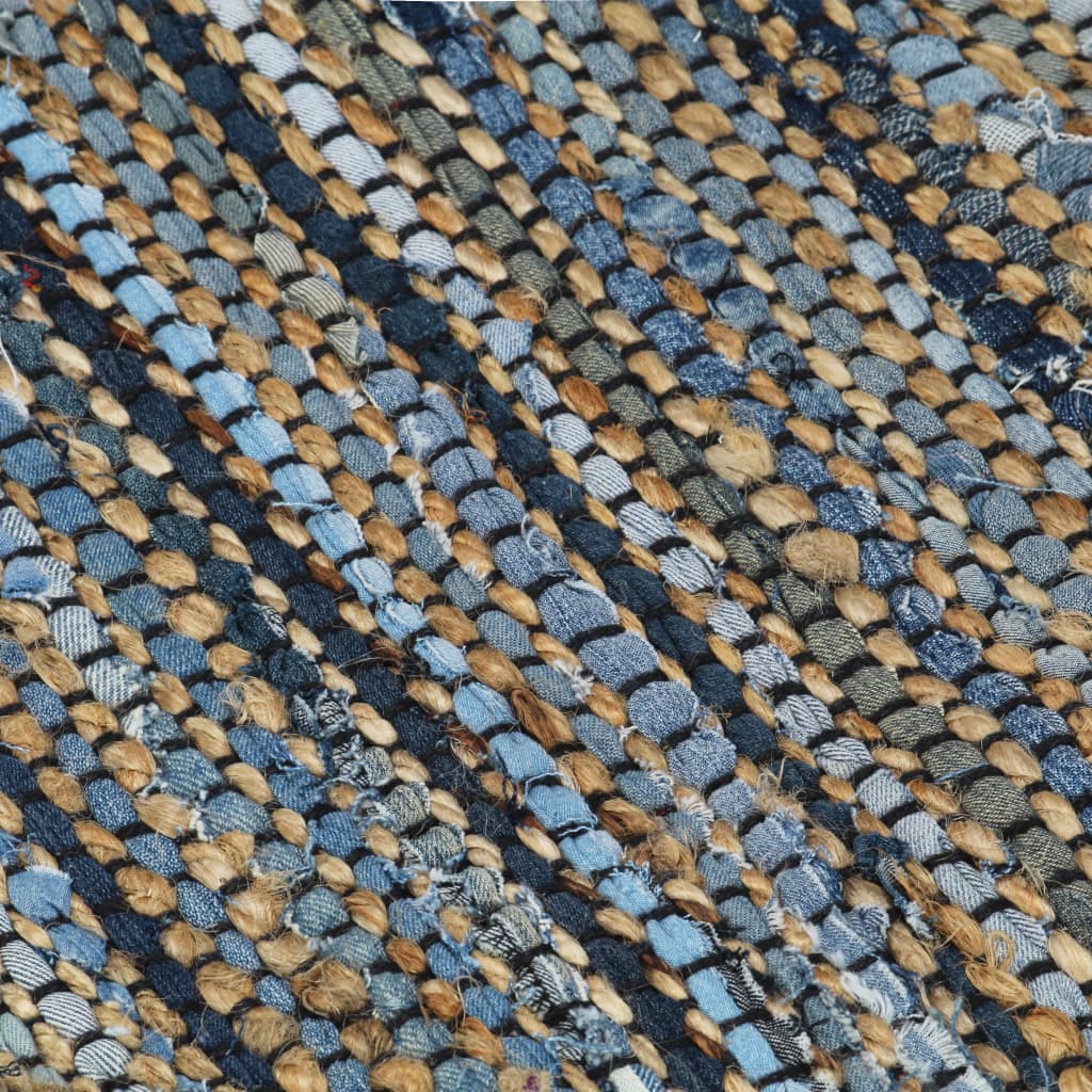 vidaXL Ručně tkaný koberec Chindi riflovina juta 120x170cm vícebarvený