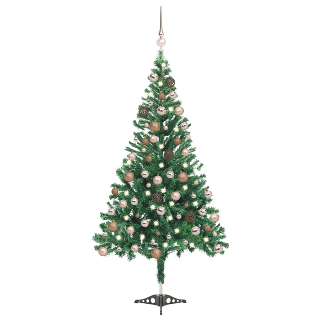 vidaXL Umělý vánoční stromek s LED a sadou koulí 120 cm 230 větviček