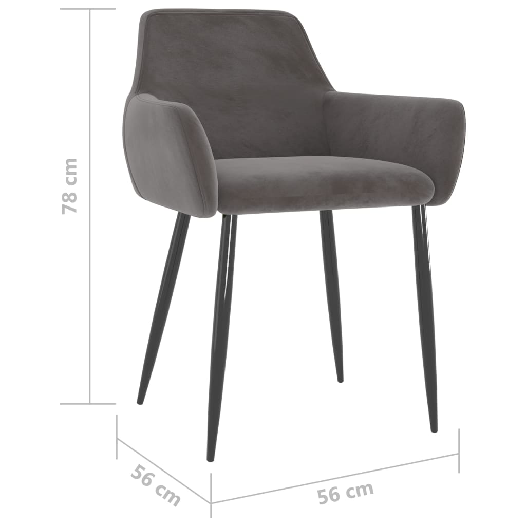 vidaXL Jídelní židle 6 ks tmavě šedé samet