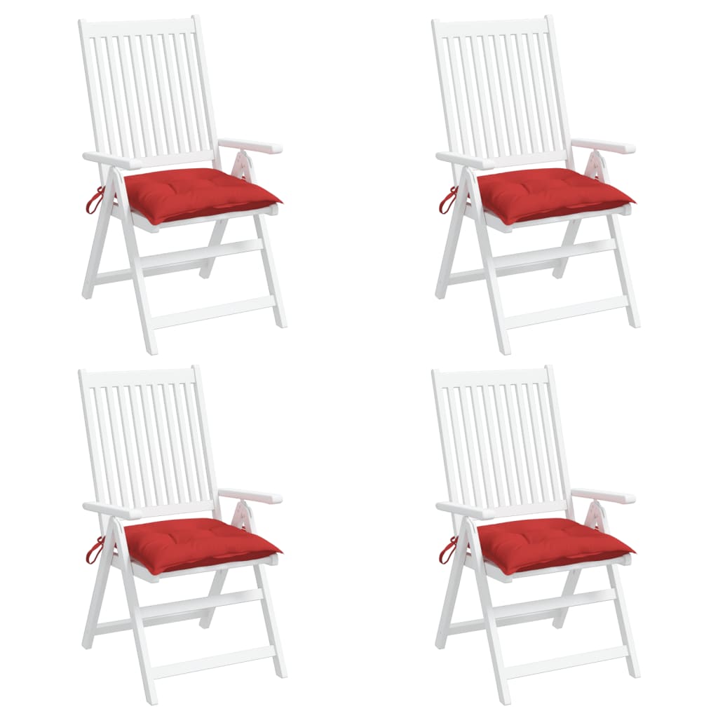 vidaXL Podušky na židli 4 ks červené 50 x 50 x 7 cm látka oxford