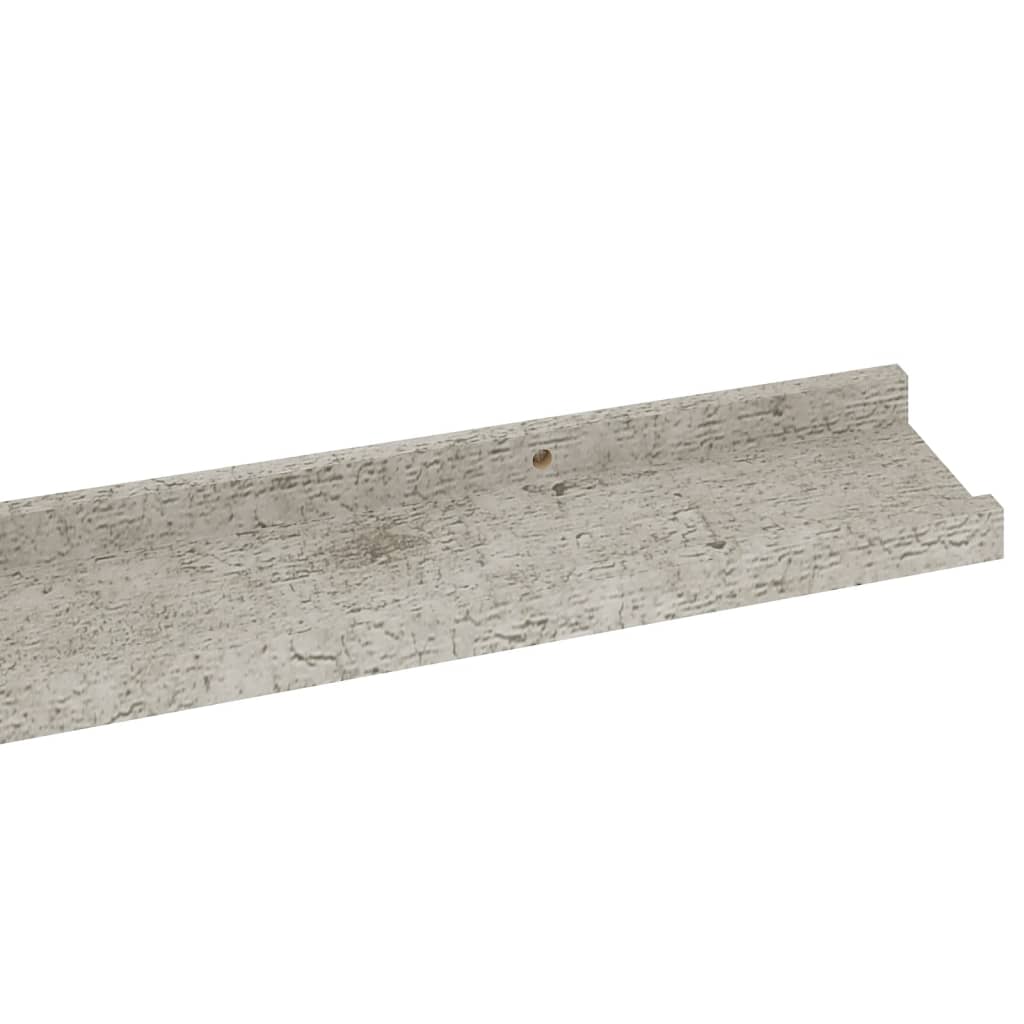 vidaXL Nástěnné police 2 ks betonově šedé 100 x 9 x 3 cm