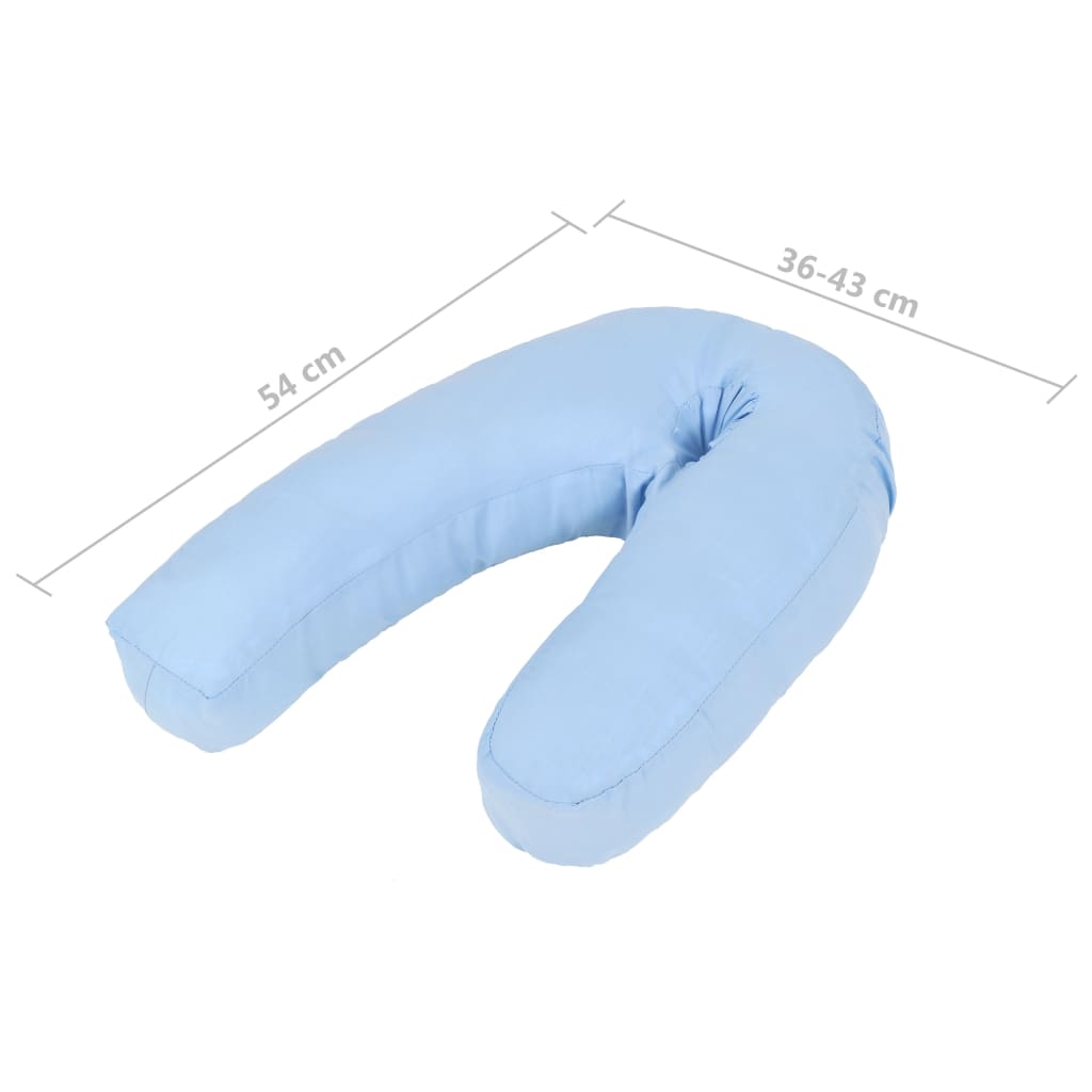 vidaXL Těhotenský polštář ve tvaru písmene J 54 x (36–43) cm modrý