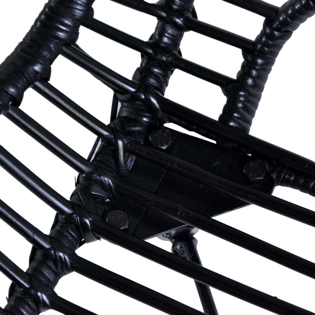 vidaXL Jídelní židle 6 ks černé přírodní ratan